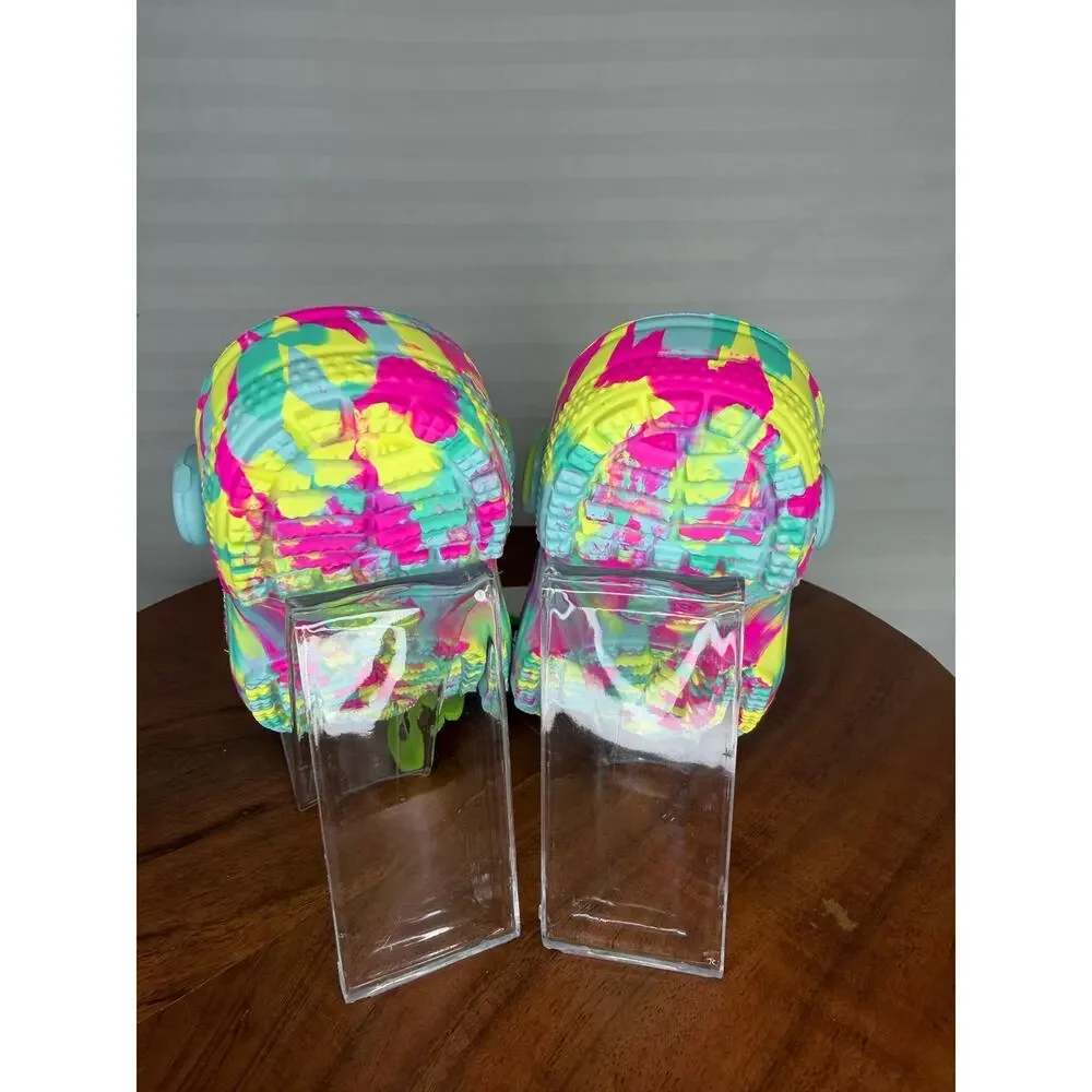 NWT Crocs Kids Classic Marbled Clog Neon Multi C7 Toddler New with Tags